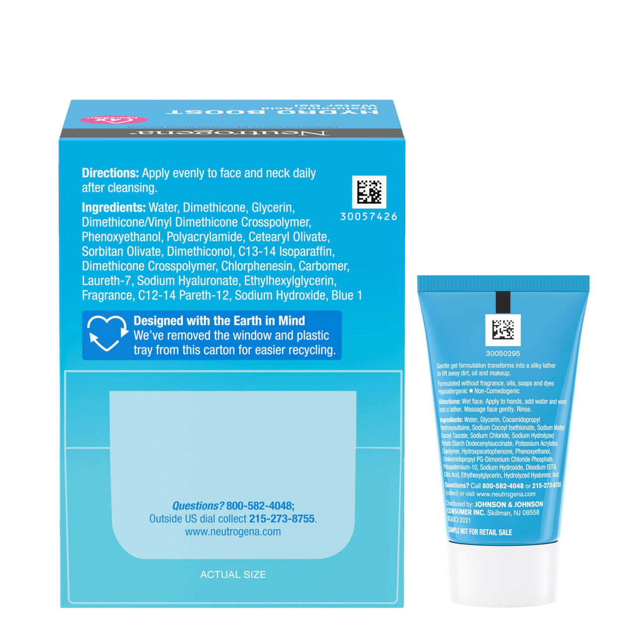 Neutrogena Hydro Boost Water Gel, Hyaluronic Acid Facial Moisturizer for Normal to Oily Skin, Hydrating Face Moisturizer, 1.7 fl. oz + Trial Size Hydro Boost Facial Cleanser, 0.5 fl. oz