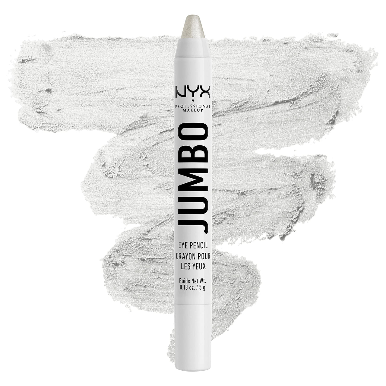 NYX PROFESSIONAL MAKEUP Jumbo Eye Pencil, Blendable Eyeshadow Stick & Eyeliner Pencil - Cottage Cheese (Silver)
