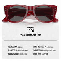 Thumbnail for Ray-Ban RB0840S Mega Wayfarer Square Shape Sunglasses for Men and Women - Timeless Classic Sun Glasses with Modern Elegance - Premium UV Protection - Designer Men's and Women's Sunglasses
