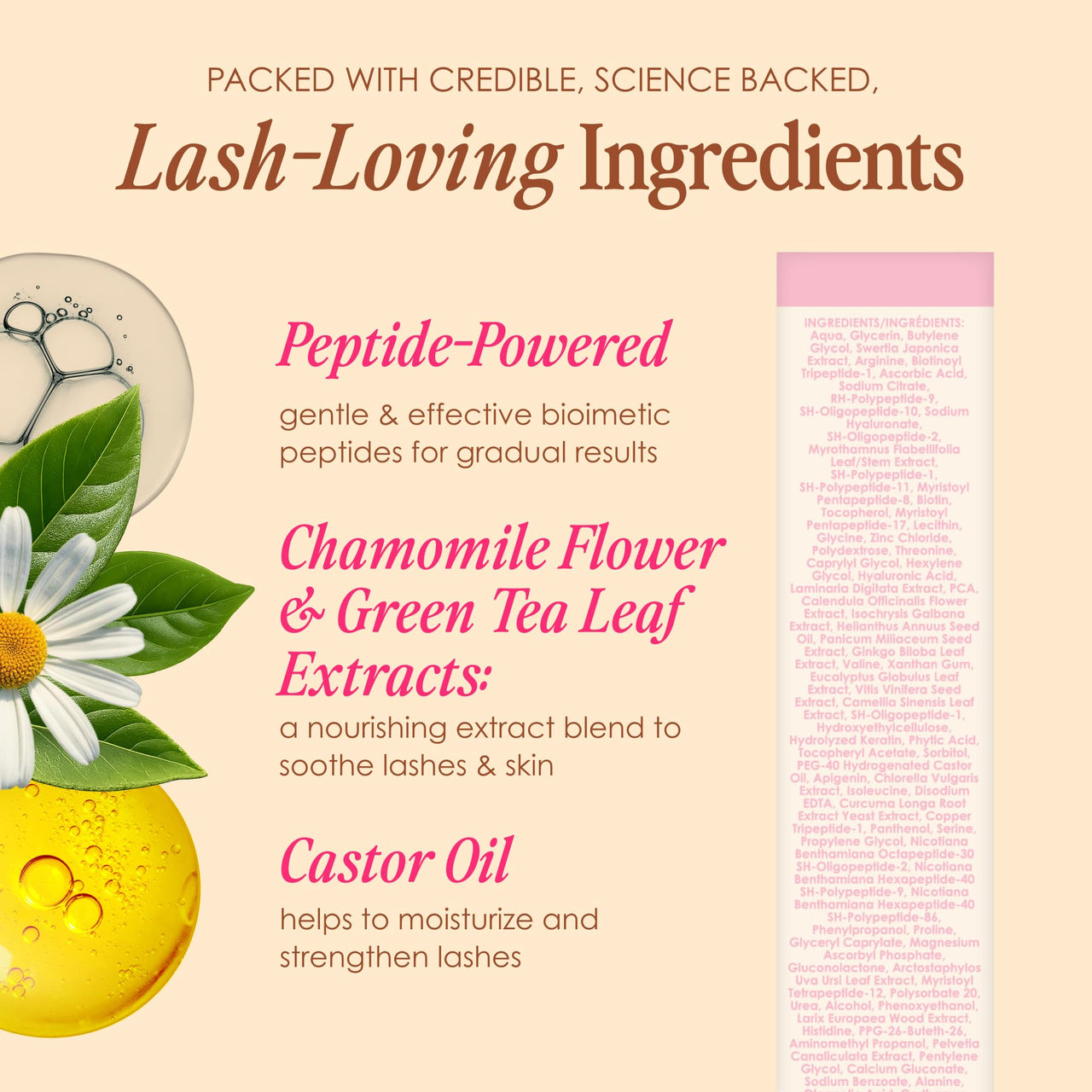 Grande Cosmetics GrandeLASH-Sensitive Peptide Infused Lash Serum for Fuller, Longer-Looking Natural Eyelashes, Enhancing Treatment with Nourishing Botanicals, Cruelty-Free – 2 Month Supply (2 mL)
