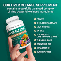 Thumbnail for Dr. Berg Liver Cleanse Detox Capsules w/Unique Blend of Milk Thistle, Ox Bile & Folate - Liver Supplement Includes Turmeric, Black Pepper & Choline - 60 Capsules