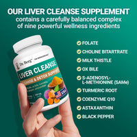 Thumbnail for Dr. Berg Liver Cleanse Detox Capsules w/Unique Blend of Milk Thistle, Ox Bile & Folate - Liver Supplement Includes Turmeric, Black Pepper & Choline - 60 Capsules