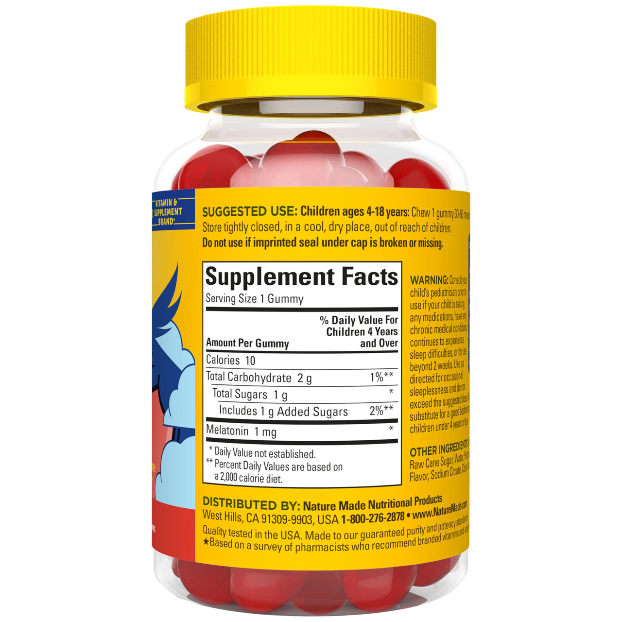 Nature Made Kids First Sleep Melatonin Gummies, 100% Drug-Free Sleep Aid, Kids Sleep Gummies for Restful Sleep, 45 Count