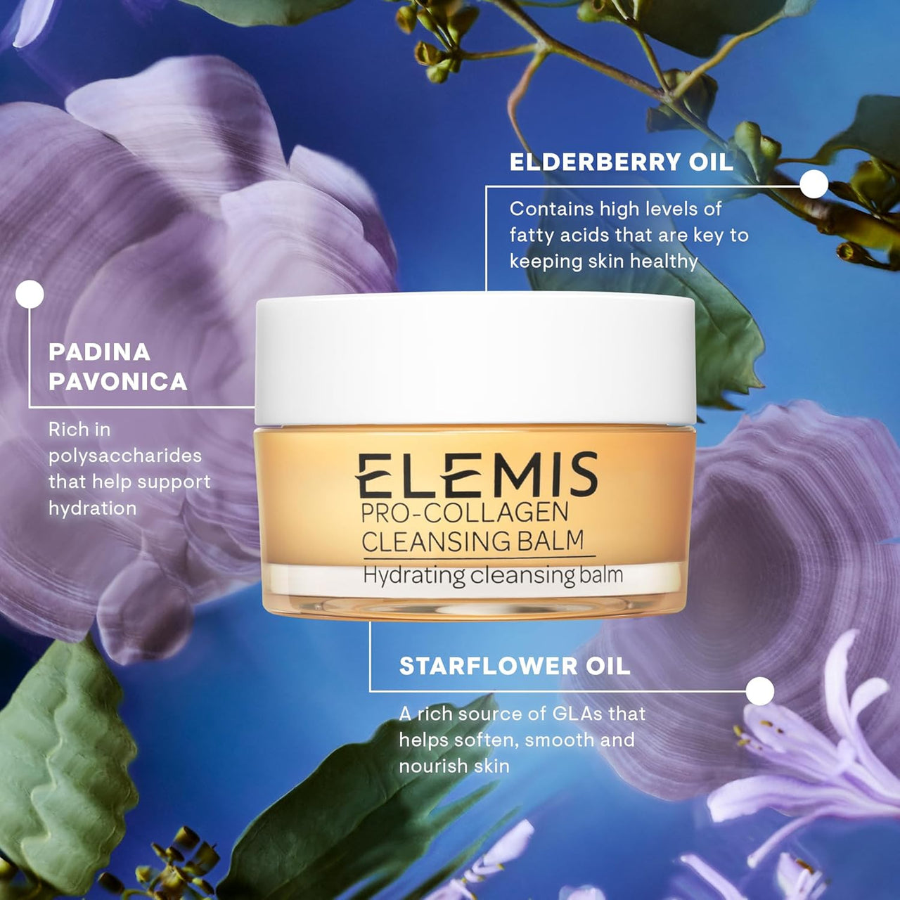 ELEMIS Pro-Collagen Cleansing Balm, Makeup Remover, Hydrating Facial Cleanser, Oil Cleanser