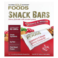 Thumbnail for California Gold Nutrition Foods, Cranberry & Almond Chewy Granola Bars, 12 Bars, 1.4 oz (40 g) Each