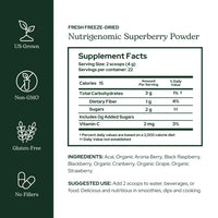Thumbnail for Eclectic Herb - Nutrigenomc Superberry Superfood Berry Supplement Powder | Nutritional Support | Antioxidant + Immune Support | Natural, Vegan, Non-GMO, Gluten Free (3.2 oz | 90 g)