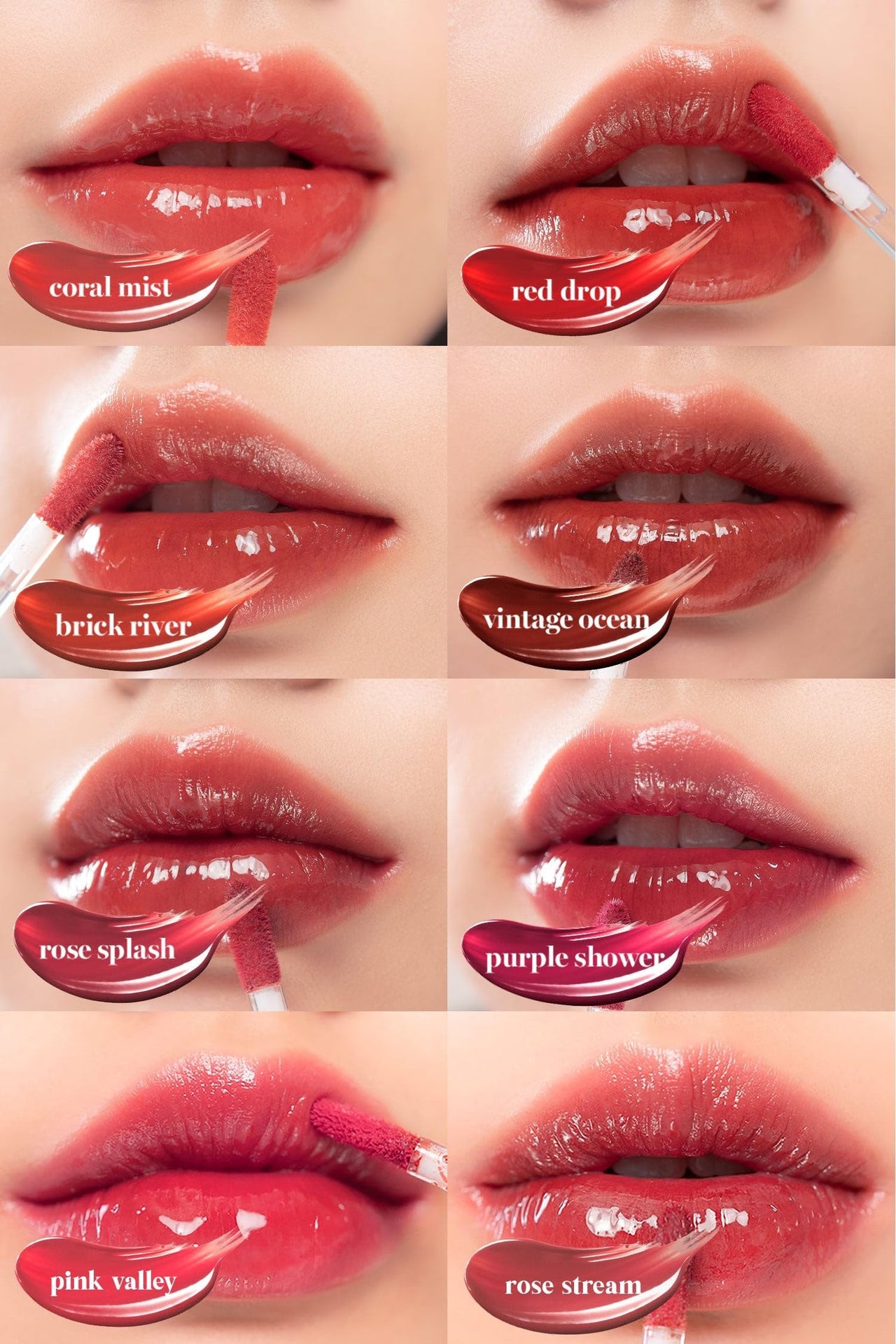 rom&nd Glasting Water Tint 8 colors | Vivid color, Glossy Finish, Long-lasting, moisturizing, Highlighting, Natural-beauty | Lip Tint for Daily Use, K-beauty | 4g/0.14oz No.02 RED DROP