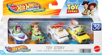 Thumbnail for Hot Wheels RacerVerse, Set of 4 Die-Cars 1:64 Scale Toy Cars Optimized for Driving on Tracks with Pop Culture Characters as Drivers