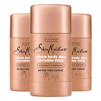 Thumbnail for SheaMoisture Invisible Deo Stick Coconut & Hibiscus 3count Whole Body Plant Based, No Aluminum 2.6 oz