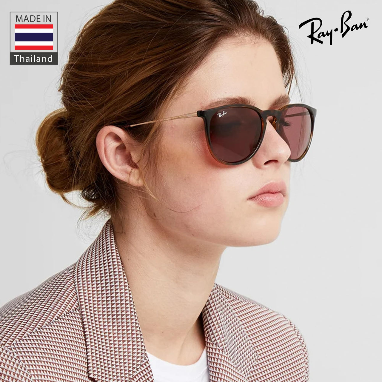 Ray-Ban RB4171 ERIKA Classic Phantos Shape Sunglasses With Eyewear Kit Bundle - High Bridge Fit - Ideal Formal and Casual Wear Retro Sunglasses