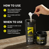 Thumbnail for Ascent Clean Creatine Monohydrate Powder - 5G Per Serving, Creapure Supplement - Unflavored, 45 Servings