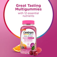 Thumbnail for Centrum MultiGummies Multi+ Beauty Dual Action Multivitamin, Specially Designed with Biotin for Healthy Hair, Skin and Nails, Cherry/Berry/Orange Flavors - 100 Count