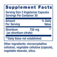 Thumbnail for Life Extension Strontium Caps, Trace Mineral for Advanced Bone Health Support, Gluten Free, Non-GMO, Vegetarian, 90 Capsules