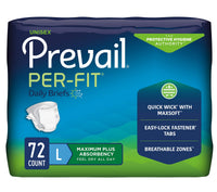 Thumbnail for Prevail Proven | Large Per-Fit Incontinence Briefs with Tabs | Unisex | Maximum Plus Absorbency | 72 Count