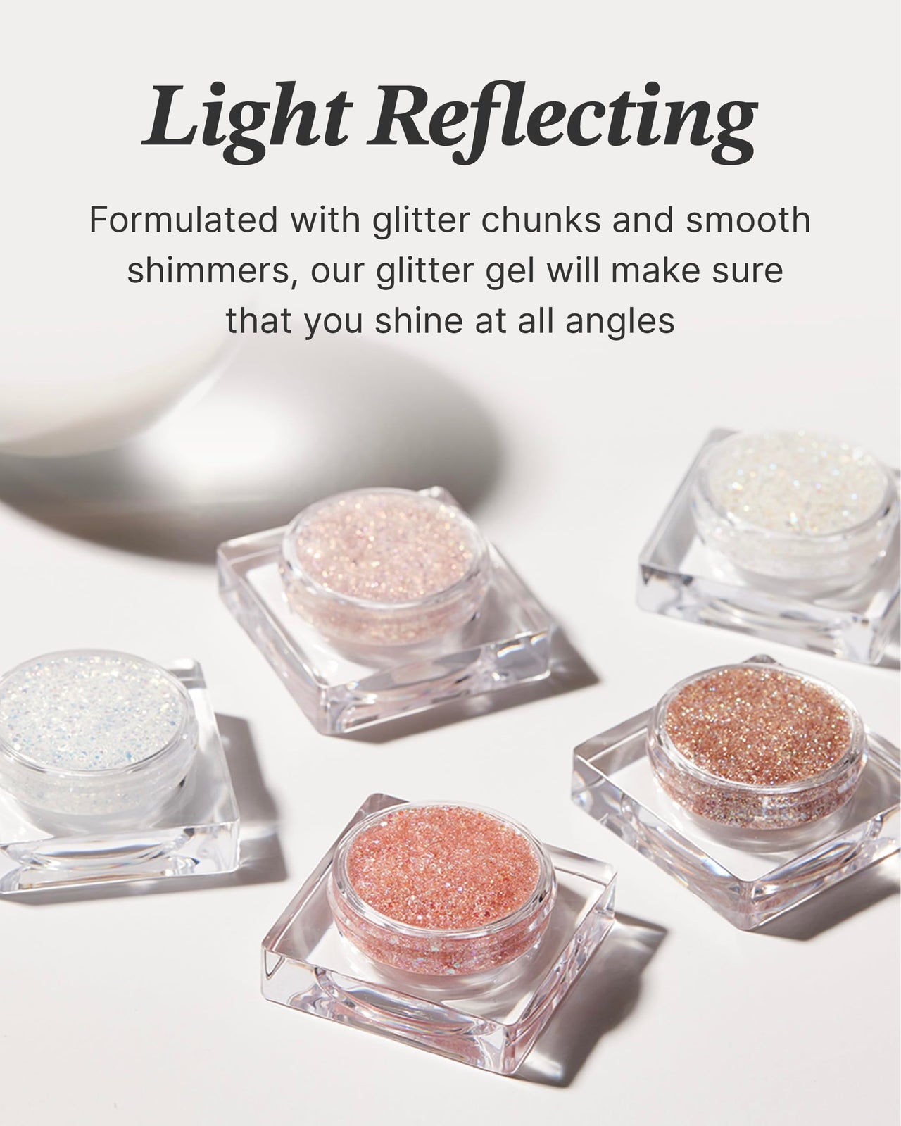 Glint Makeup Fan Brush & Glitter Gel (Rum N Sugar, 0.13oz) - Multi-Use Body Makeup for Eyes, Cheeks, Body, and Hair by LG Beauty. Rich Pigment, Long-Lasting Sparkle/Glitter for Party, Festival.