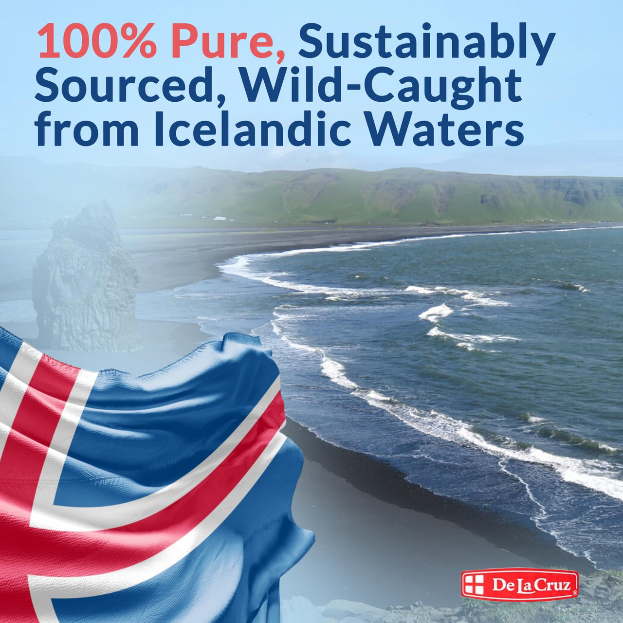 De La Cruz Cod Liver Oil Liquid Pure Wild Caught Icelandic Fish Oil Rich in Vitamin D & Omega 3 Fish Oil, Omega 3 Supplements 4 FL OZ (118 mL)