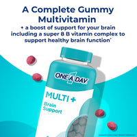 Thumbnail for ONE A DAY Multi+ Brain Support Gummies, Multivitamin Gummies for Men & Women with Boost of Brain Support with Super 8 B Vitamin Complex, 100 Count