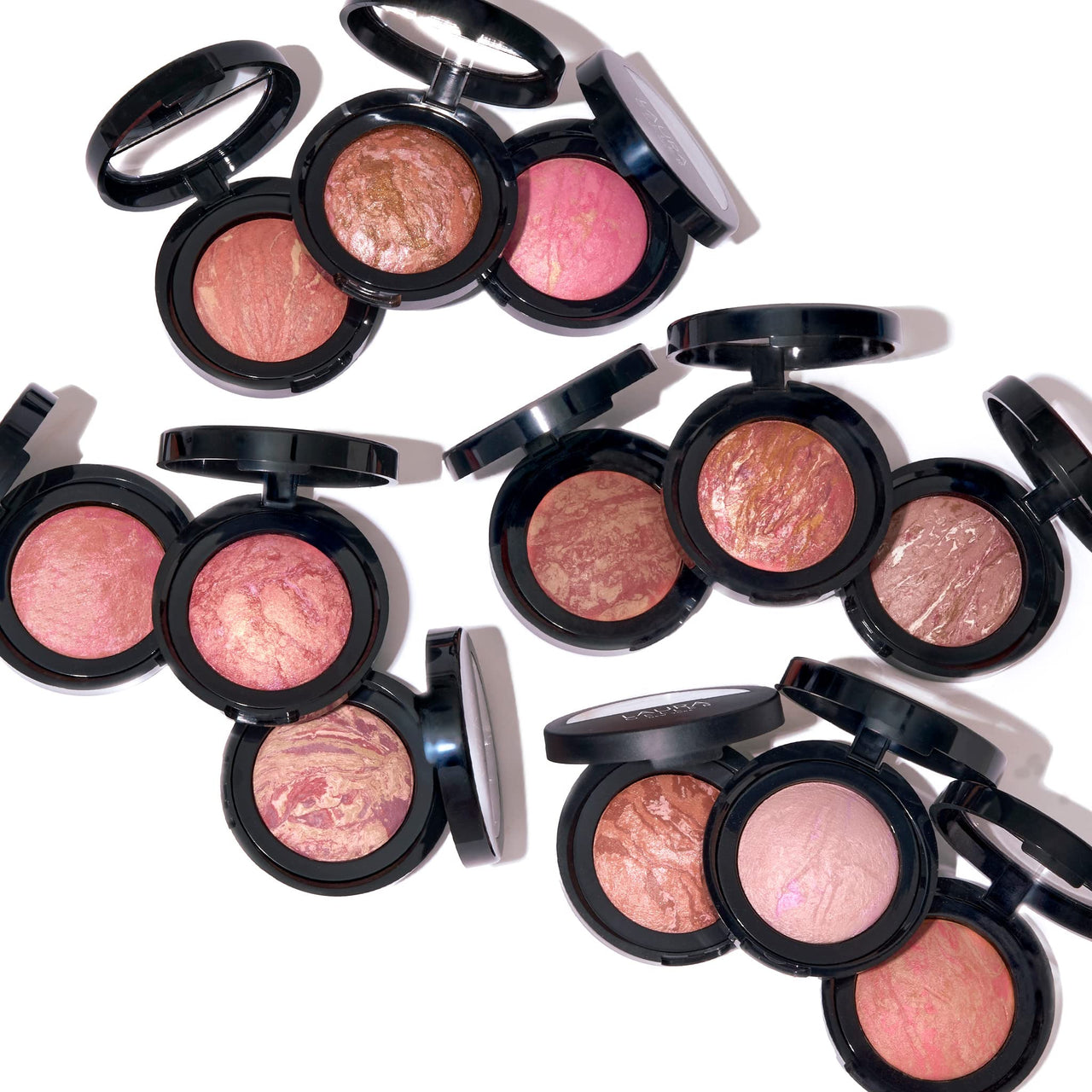 LAURA GELLER NEW YORK Baked Blush-n-Brighten Marbleized Blush + Angled Brush (02 Pink Buttercream, 47mm)