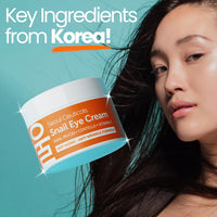 Thumbnail for SeoulCeuticals Korean Snail Mucin Eye Cream - 97.5% Snail Filtrate K Beauty Anti Aging Under Eye Anti Wrinkle Eye Treatment Cream 0.5oz