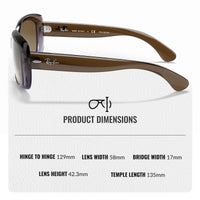Thumbnail for Ray-Ban RB4101 Jackie Ohh Butterfly Shape Sunglasses With Eyewear Kit Bundle - High Bridge Fit - Ideal Formal and Casual Eyewear - Beach Sunglasses