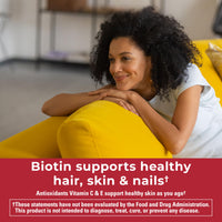 Thumbnail for Nature Made Zero Sugar Hair Skin Nails Gummies, Biotin 2500 mcg per Serving, 120 Sugar Free Gummies, 60 Day Supply