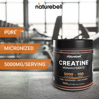 Thumbnail for NatureBell 2 Pack Instant Creatine Monohydrate Powder 500g, 5,000mg Per Serving | Micronized, Pure, & Unflavored | Pre-Workout | Keto, Vegan, Filler-Free | 200 Servings (2.2 lb)