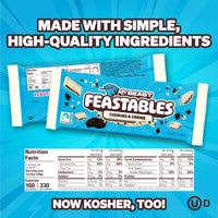 Thumbnail for MrBeast Feastables Cookies & Creme Chocolate Bar, King Size, 10 Count, White Chocolate with Cookie Pieces, Fairtrade Cocoa, 2.1oz Each