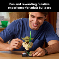 Thumbnail for LEGO Star Wars: Attack of the Clones Yoda Bust with Lightsaber - Collectible Building Set for Adults, Ages 18+ - Star Wars Gift for Men & Women - Bedroom or Shelf Decor - 75438