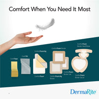 Thumbnail for ComfortFoam Foam Wound Dressing, 6” x 6”, 10 Pack, Soft Silicone Adhesive, Highly Absorbent, Latex Free, Self-Adherent, Flexible, Cut to Fit