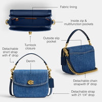 Thumbnail for COACH Womens Cassie Crossbody Bag 19 Deep Blue One Size