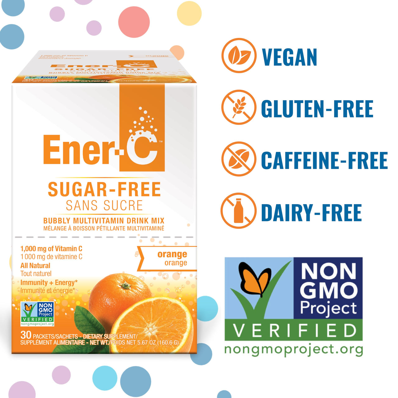 Ener-C Sugar Free Multivitamin Drink Mix - Vitamin Powder for Water, Electrolytes Powder No Sugar, Hydration Boost Packets, Zero Sugar, Vitamin C & B12 Supplement Liquid Mix - Orange, 30 Count