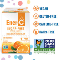 Thumbnail for Ener-C Sugar Free Multivitamin Drink Mix - Vitamin Powder for Water, Electrolytes Powder No Sugar, Hydration Boost Packets, Zero Sugar, Vitamin C & B12 Supplement Liquid Mix - Orange, 30 Count
