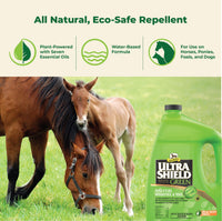 Thumbnail for Absorbine UltraShield Green All-Natural Fly & Insect Repellent for Horses & Dogs, Essential Oils Repel & Control, 128oz Bottle, No Sprayer