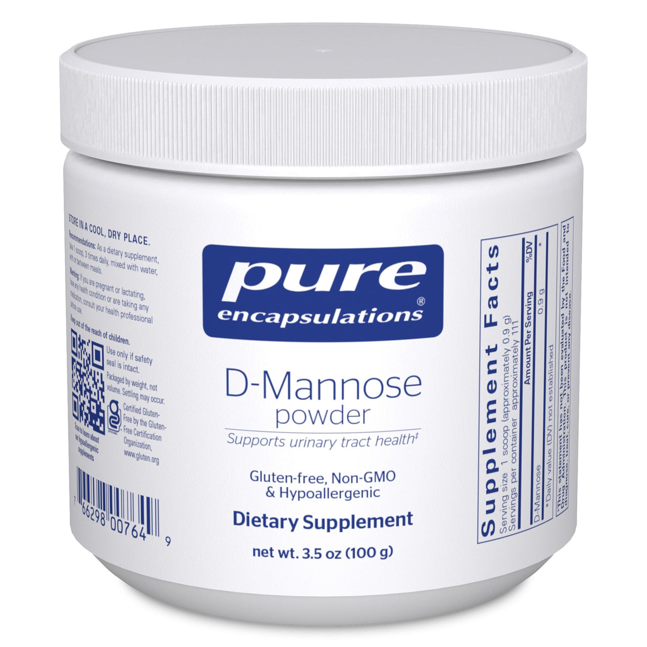 Pure Encapsulations D-Mannose Powder - for Urinary Tract Support - Urinary Tract Support & Bladder Health* - Easy Dissolve Powder - Non-GMO & Vegan - 3.5 oz