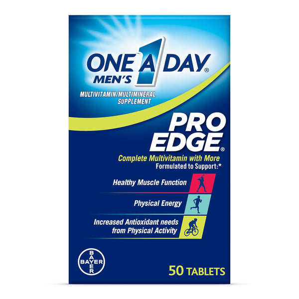 One A Day Men’s Pro Edge Multivitamin, Supplement with Vitamin A,C,D, E and Zinc for Immune Health Support and Magnesium for Healthy Muscle Function, 50 Count