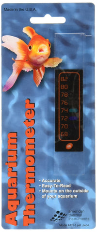 Thumbnail for Amer Thermal Instruments Liquid Crystal Vertical Aquarium Thermometer, Small