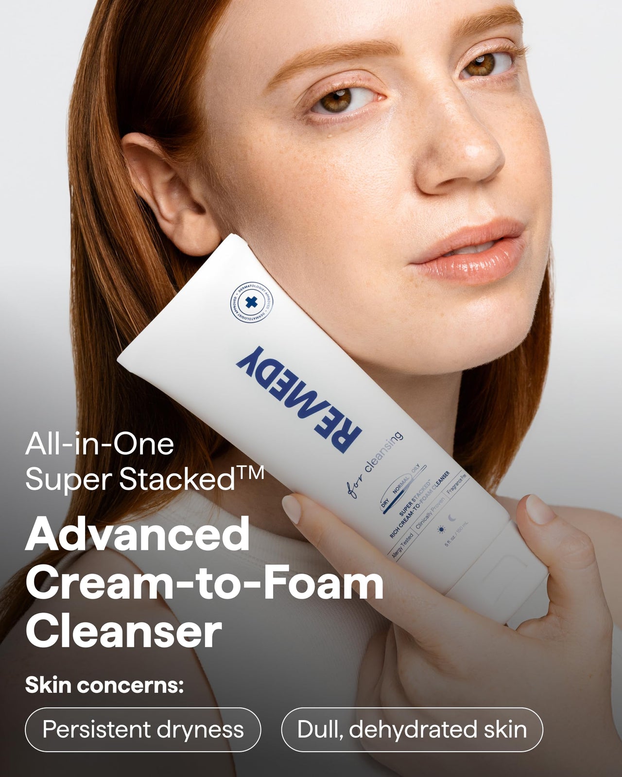 Remedy for Rich Cream Cleansing | Cream-to-Foam Face Wash with Ceramides, Glycerin and Panthenol | Hydrating Cleanser for Normal to Dry Skin | By Dermatologist Dr. Shah, 5 fl. Oz
