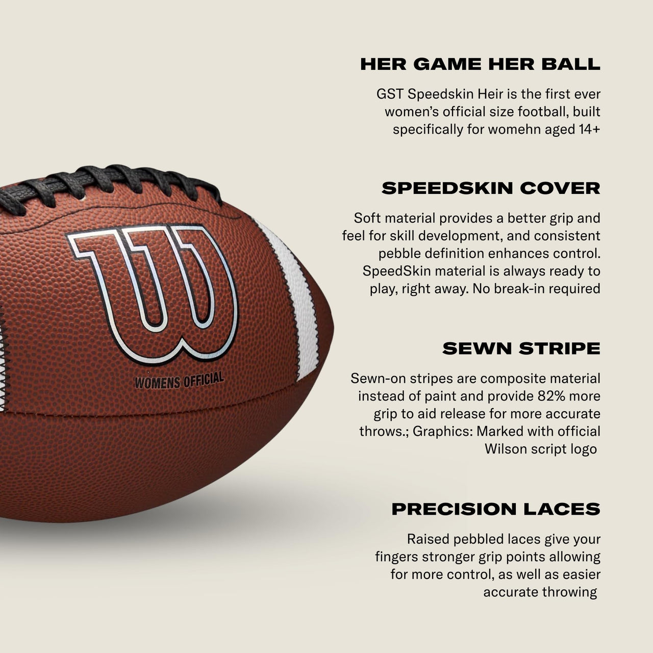 WILSON GST SpeedSkin Heir Football - Brown, Women's Size