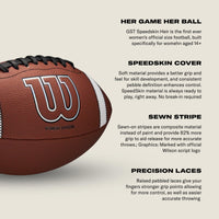 Thumbnail for WILSON GST SpeedSkin Heir Football - Brown, Women's Size