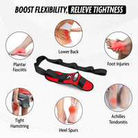 Thumbnail for Neoprene Padded Foot & Calf Stretcher for Plantar Fasciitis, Achilles, Tendonitis, Hamstring & Heel Spurs - Adjustable Leg Stretch Strap with Velcro - Stretching Strap for Leg Recovery and Flexibility