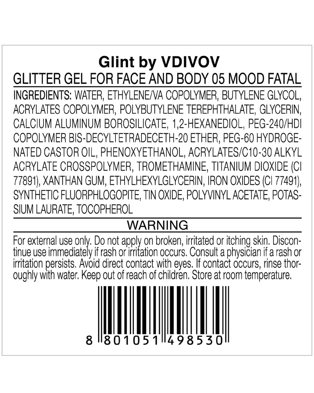 Glint Face & Body Glitter Gel (Mood Fatal, 0.1oz) - Multi-Use Makeup for Eyes, Cheeks, Body, and Hair. Rich Pigment, Long-Lasting Sparkle/Glitter for Party, Festival, Concert