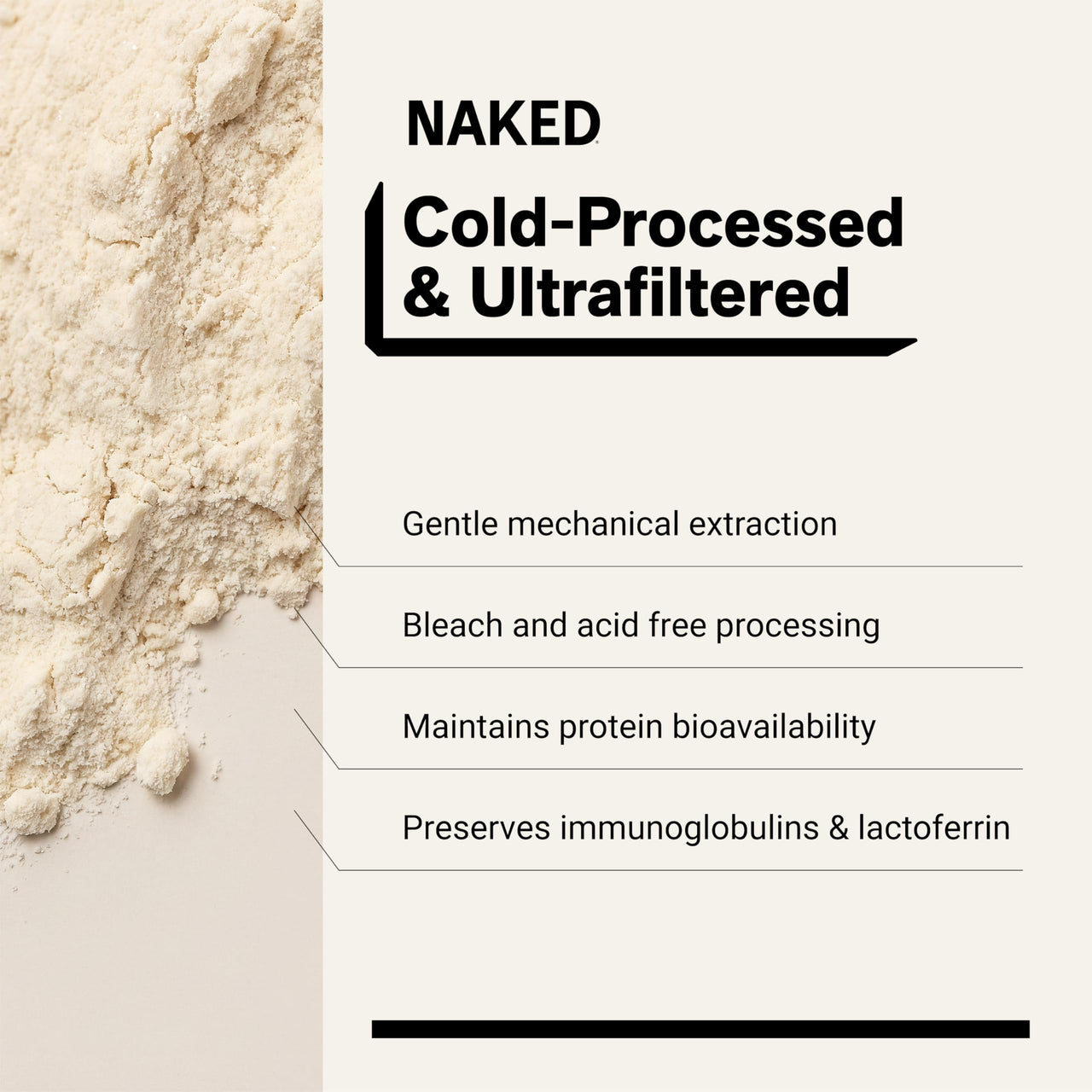 NAKED Whey 5LB 100% Grass Fed Unflavored Whey Protein Powder - Only 1 Ingredient, NSF Certified, Undenatured, Gluten Free, Soy Free, Promote Muscle Growth and Recovery - 76 Servings