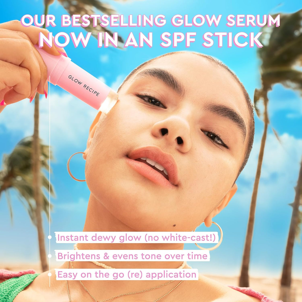 Glow Recipe Face Sunscreen Stick Roll On SPF 45 with Niacinamide for a Dewy Glow