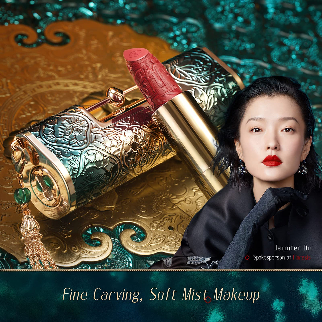 FLORASIS Blooming Rouge Love Lock Lipstick Long-Lasting Sculpting Lipstick Misty Matte Finish Lightweight Nourishing for Everyday Use (M520 I Love You)