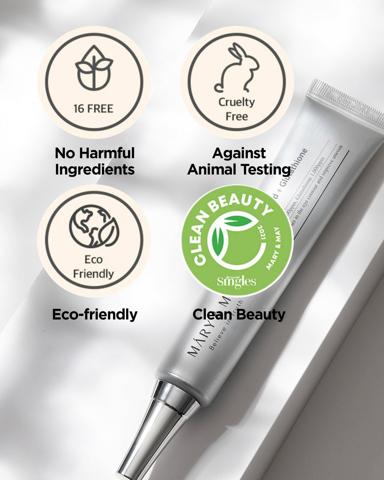 Mary&May Tranexamic Acid + Glutathione Eye Cream - Powerful Antioxidant, Reduces Dark Circles in the Eye, Improve Uneven Skin Tone with Vitamin C - Suitable for Morning and Night Use, 1.01 oz.