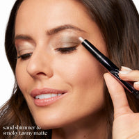 Thumbnail for Julep Eyeshadow 101 Crème-to-Powder Waterproof Eyeshadow Stick Duo – Long-Lasting, Crease-Proof, Easy Apply with Built-in Smudger - Sand Shimmer and Smoky Tawny Matte