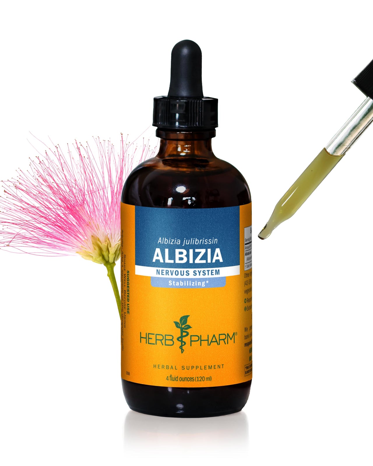 Herb Pharm Albizia Liquid Extract for Calm Mind & Nervous System Support, Vegan Albizia Bark Tincture, Herbal Support for Emotional Wellness, Non-GMO, Gluten-Free, Up to ~12 Week Supply, 4 oz*