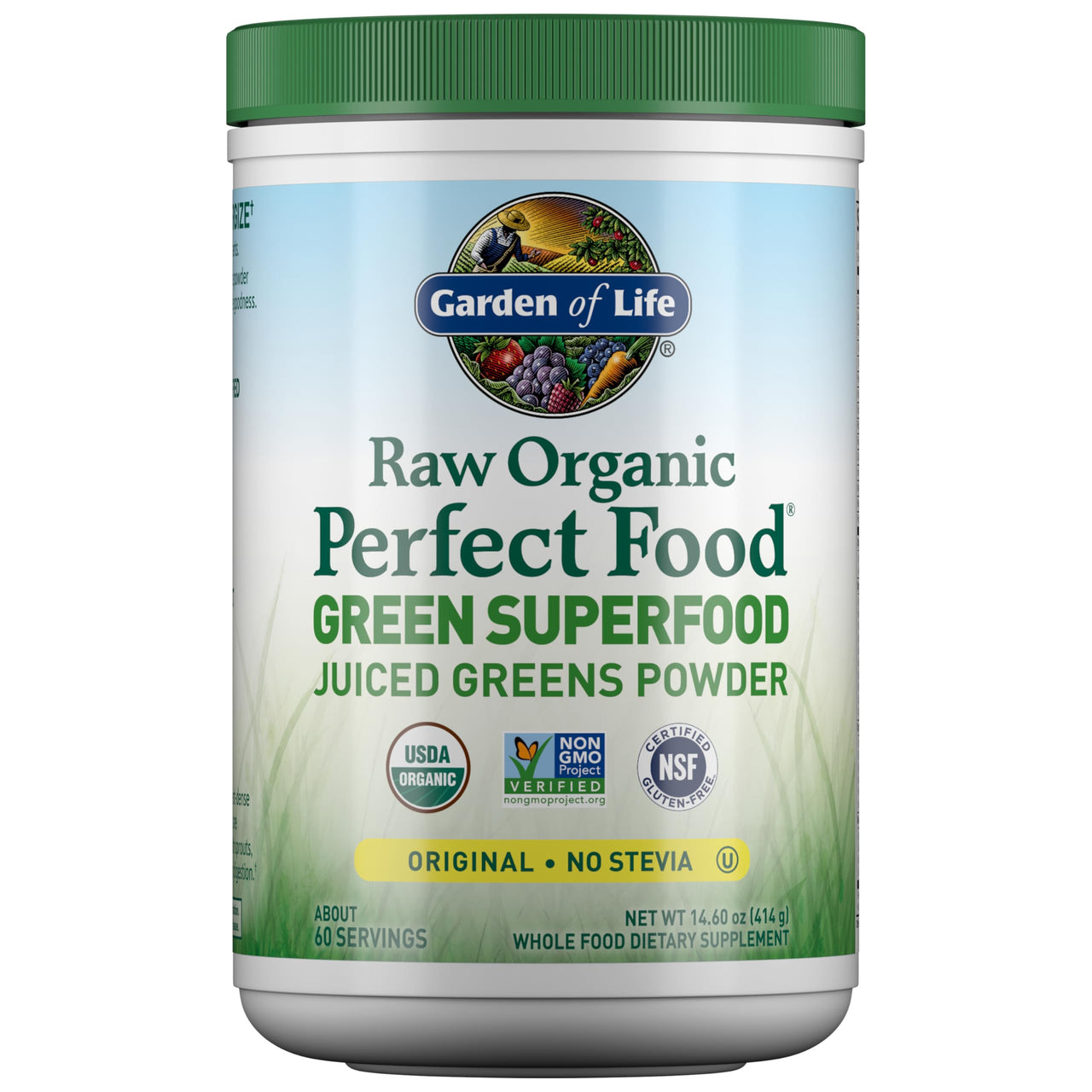 Garden of Life Super Greens Powder Smoothie & Mix, Probiotics & Digestive Enzymes for Digestive Health, Organic Superfoods Nutrition Fruit and Vegetables for Women & Men Energy, Original, 60 Servings