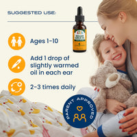 Thumbnail for Herb Pharm Kids Mullein Garlic Ear Oil: Alcohol-Free Herbal Ally for Kids, Made with Certified Organic Mullein, Certified Organic Garlic, & USDA Organic Calendula, Topical Use Only, for Children, 1 oz