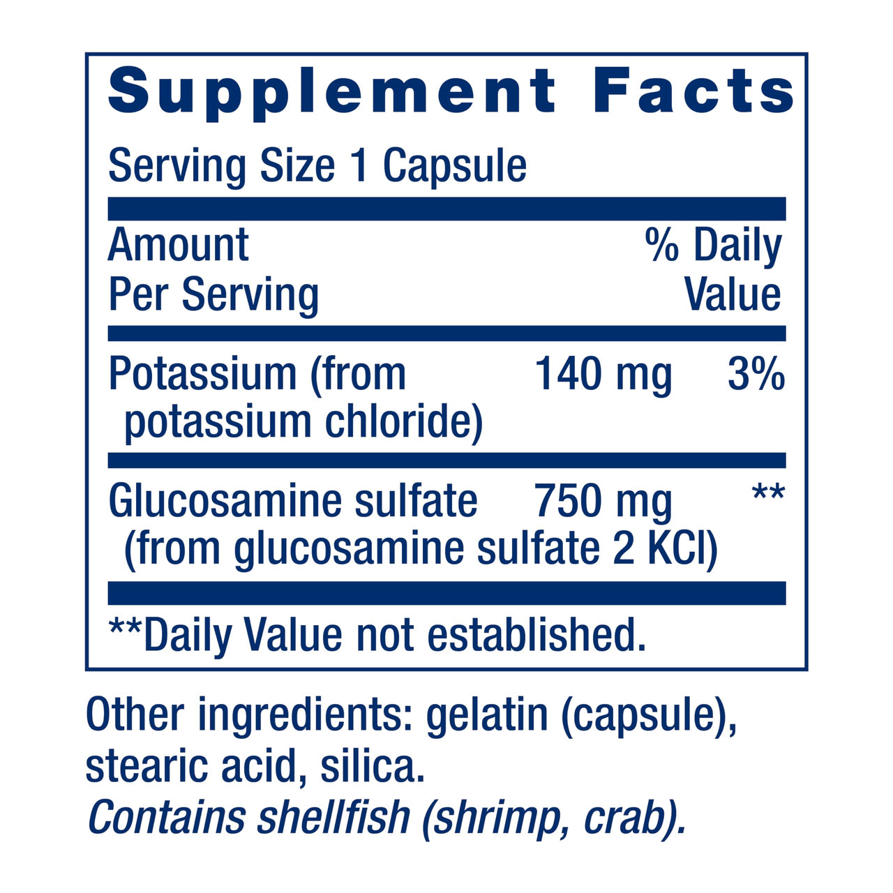 Life Extension Glucosamine Sulfate, 750 mg, Supports Knee Comfort and Joint Health, Gluten-Free, Non-GMO, 60 Capsules
